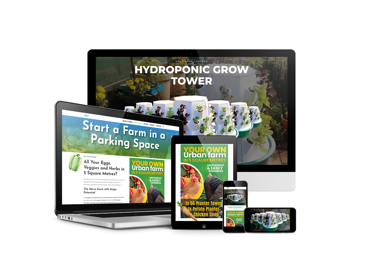 Living Water Garden hydroponic urban farm website design